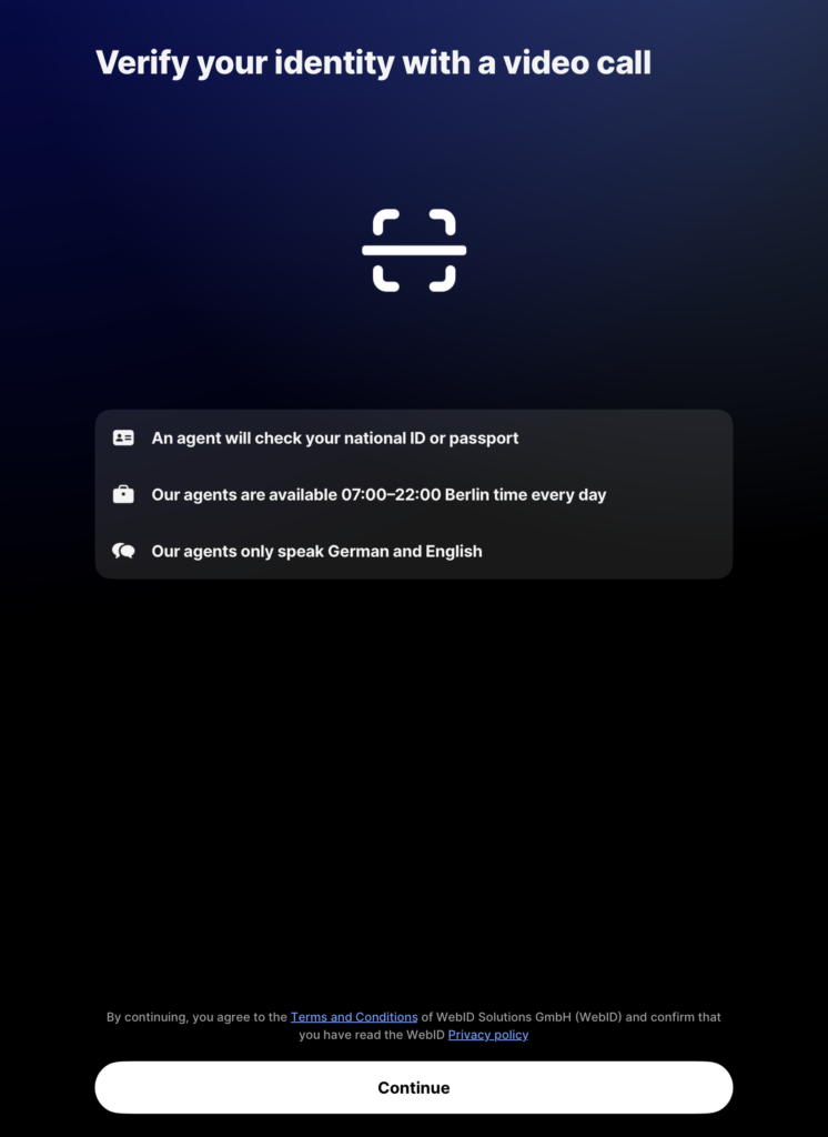 فتح حساب بنكي مغلق وتأمين صحي أونلاين مع باقة Fintiba Plus للحصول على مستندات الفيزا الألمانية لقطة شاشة من تطبيق Revolut توضح إمكانية إجراء مكالمة فيديو للتحقق من هوية المستخدم ضمن خطوات فتح الحساب البنكي