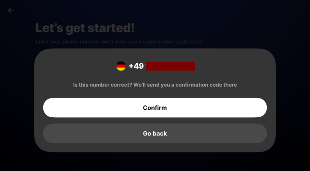 فتح حساب بنكي مغلق وتأمين صحي أونلاين مع باقة Fintiba Plus للحصول على مستندات الفيزا الألمانية تأكيد رقم الهاتف في تطبيق Revolut ضمن خطوات إنشاء حسابك البنكي الجاري