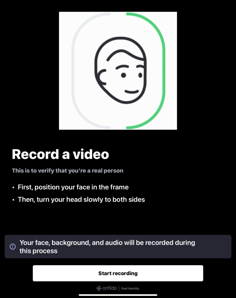 فتح حساب بنكي مغلق وتأمين صحي أونلاين مع باقة Fintiba Plus للحصول على مستندات الفيزا الألمانية تطبيق Revolut يطلب من المستخدم تصوير فيديو لوجهه من زوايا مختلفة ضمن خطوات تأكيد الهوية الرقمية لإنشاء حساب جديد