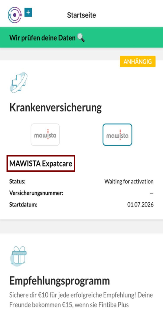 فتح حساب بنكي مغلق وتأمين صحي أونلاين مع باقة Fintiba Plus للحصول على مستندات الفيزا الألمانية